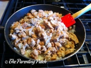 Adding the Bread Cubes