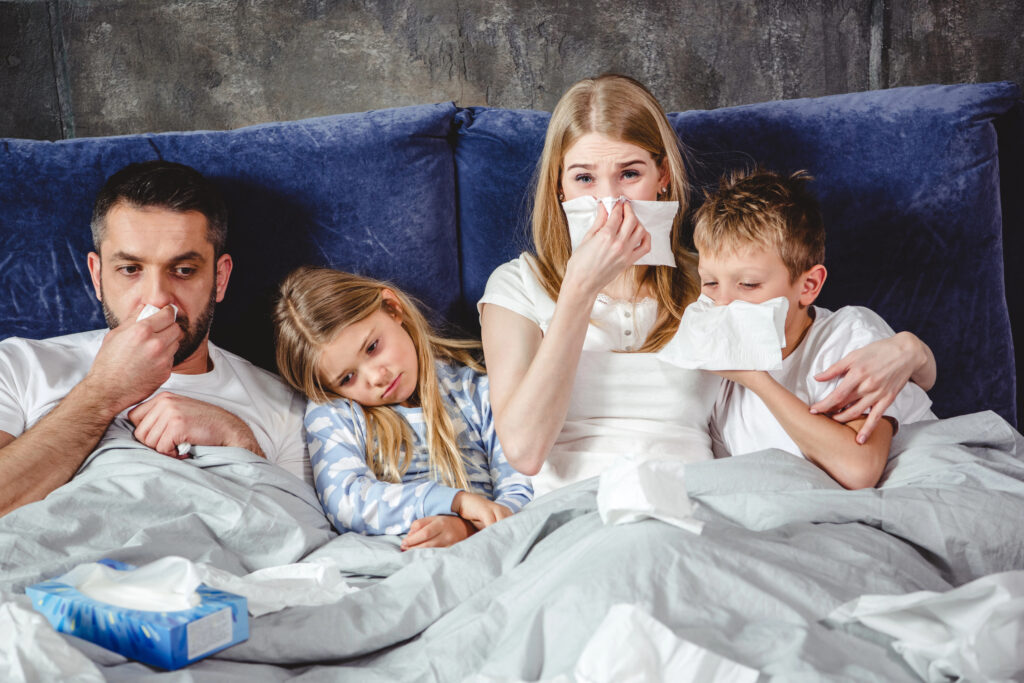 Family with the flu